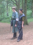 Edward and Ryn talking to the captive bandits.